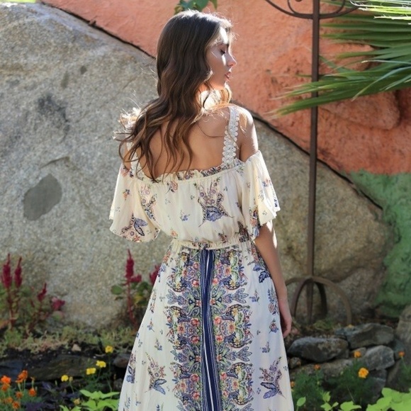 NEW SEXY WHITE FLORAL SHORT MAXI SKIRT ROMPER DRES - Picture 5 of 7